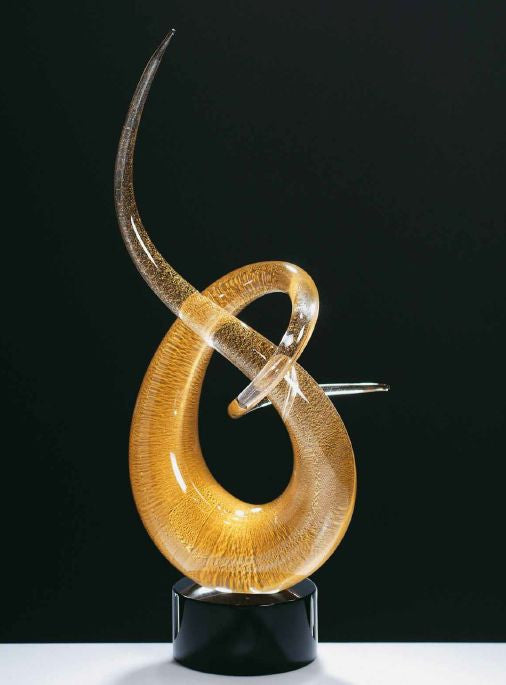Abstract Curl Murano Glass Sculpture
