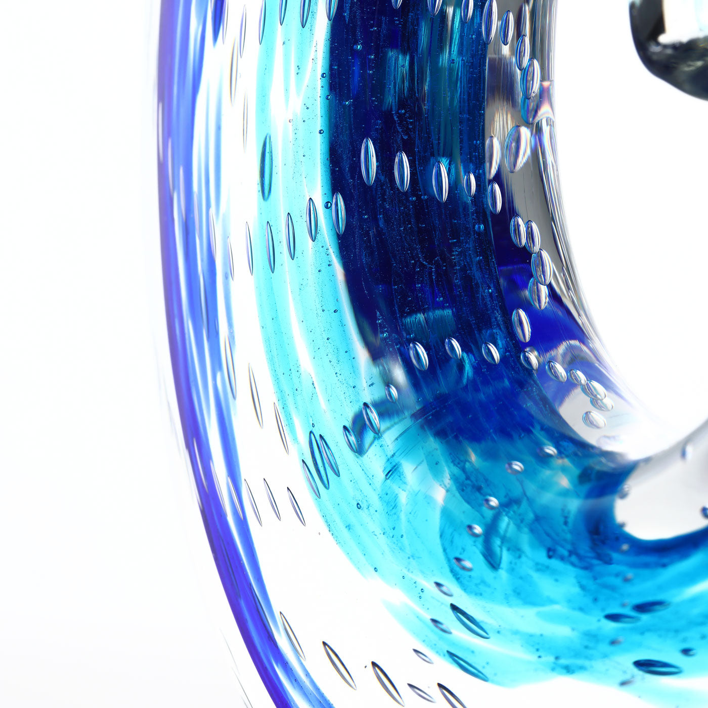 Blue Ocean Wave Glass Sculpture