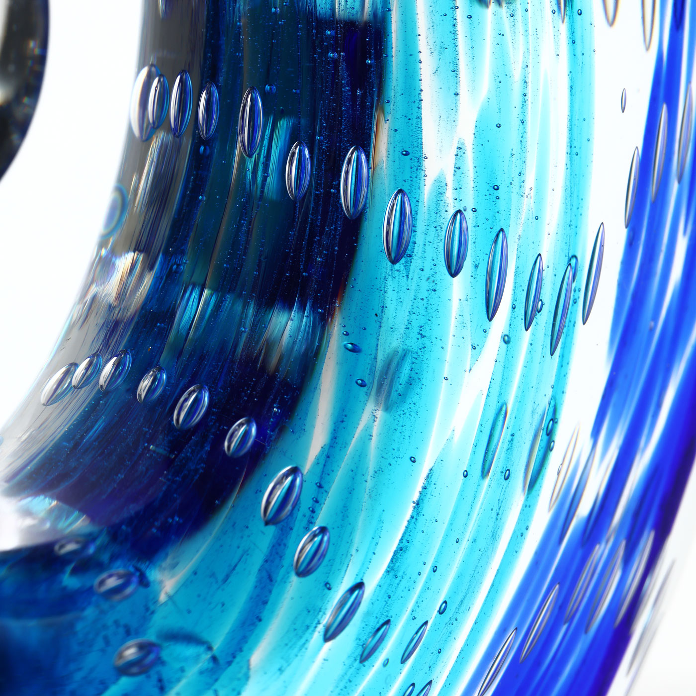 Blue Ocean Wave Glass Sculpture