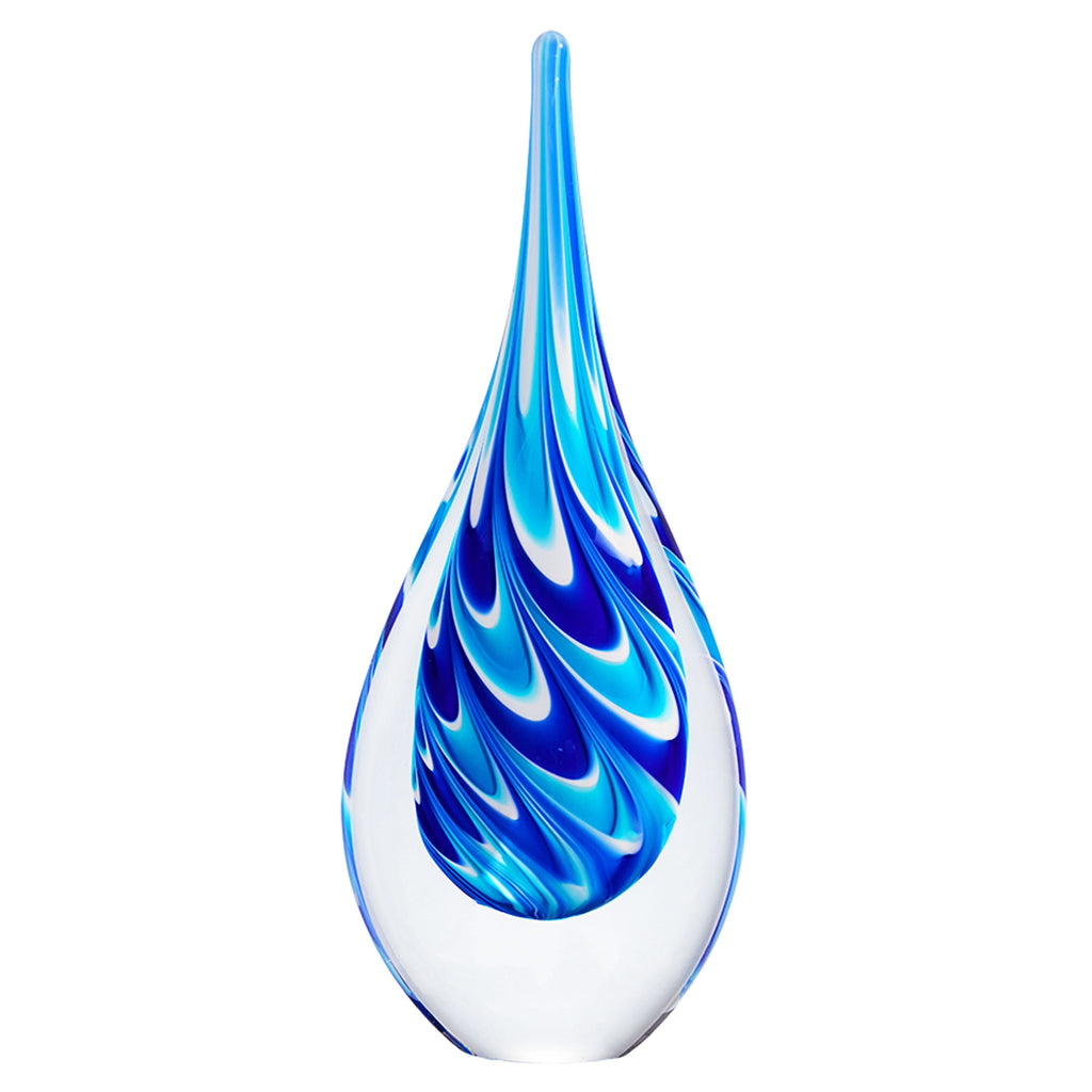Swirl Wave Teardrop Glass Sculpture