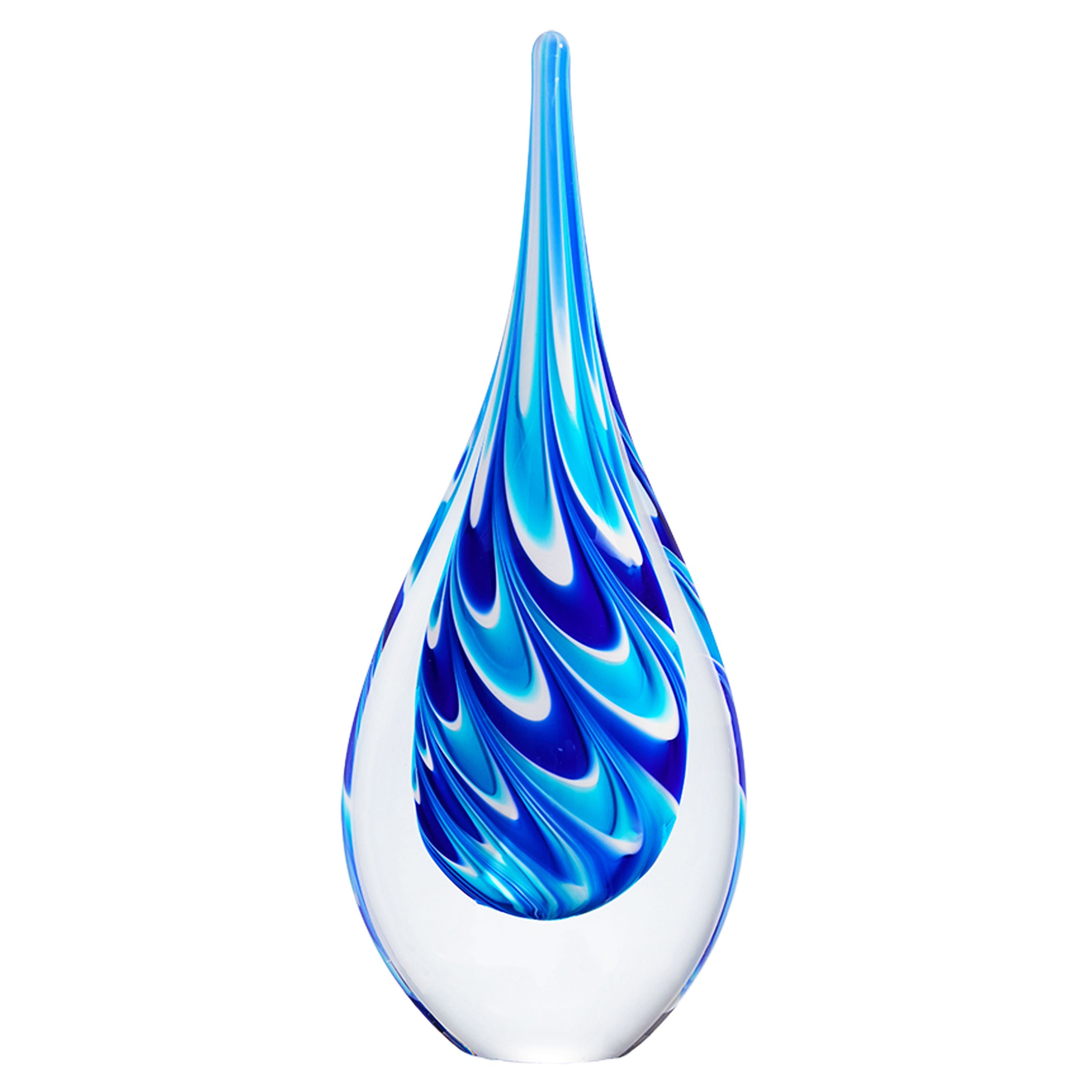 Swirl Wave Teardrop Glass Sculpture