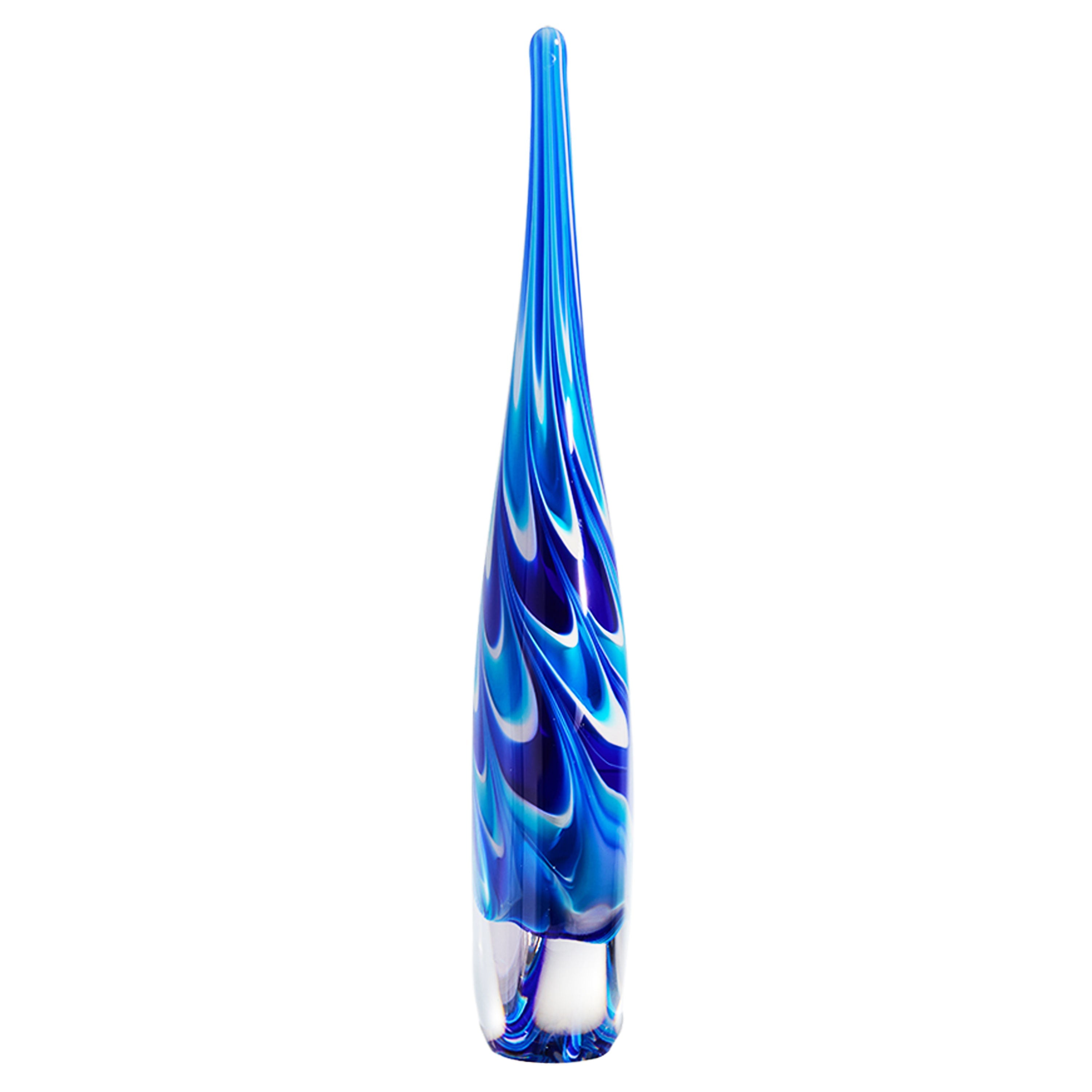 Swirl Wave Teardrop Glass Sculpture