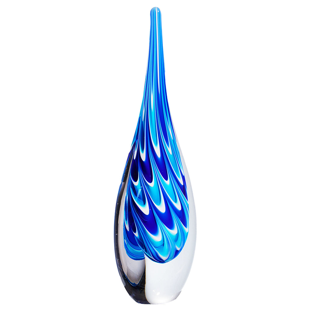 Swirl Wave Teardrop Glass Sculpture