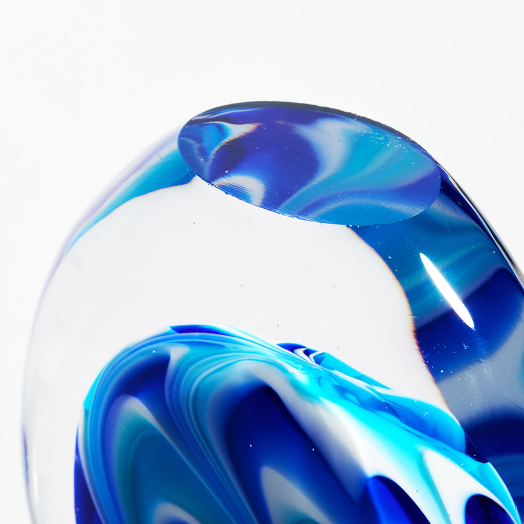 Swirl Wave Teardrop Glass Sculpture