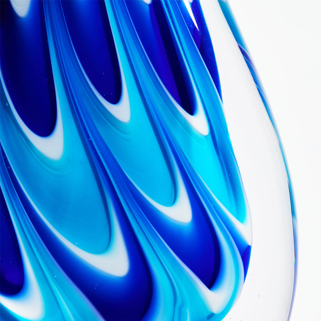 Swirl Wave Teardrop Glass Sculpture