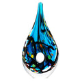 Abstract Blue Teardrop Glass Sculpture