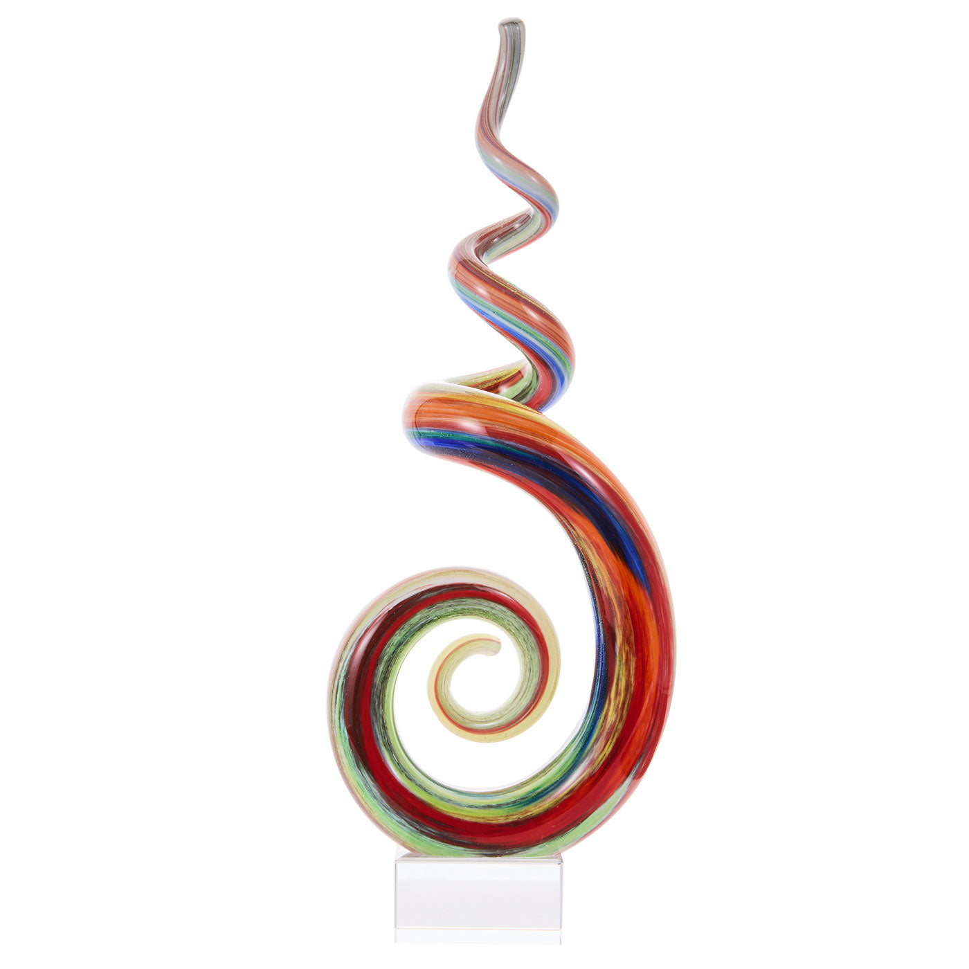Rainbow Swirl Glass Sculpture