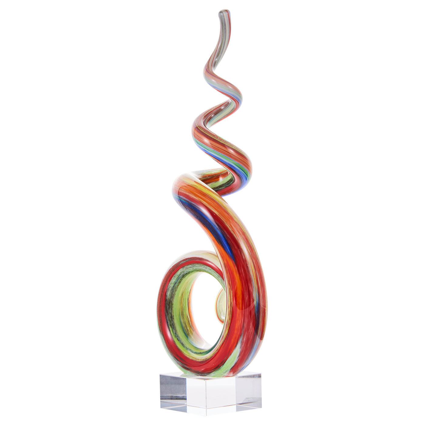 Rainbow Swirl Glass Sculpture