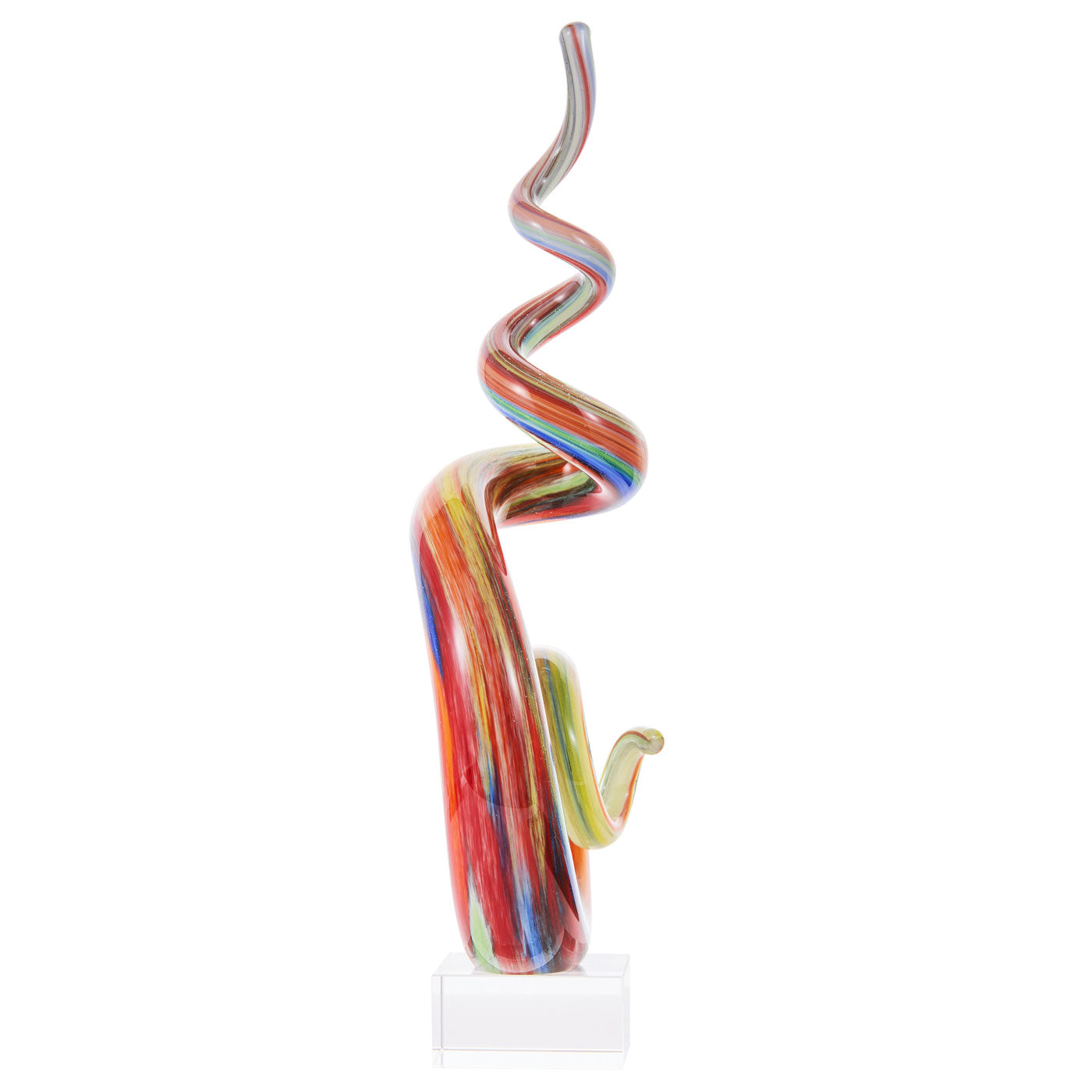 Rainbow Swirl Glass Sculpture