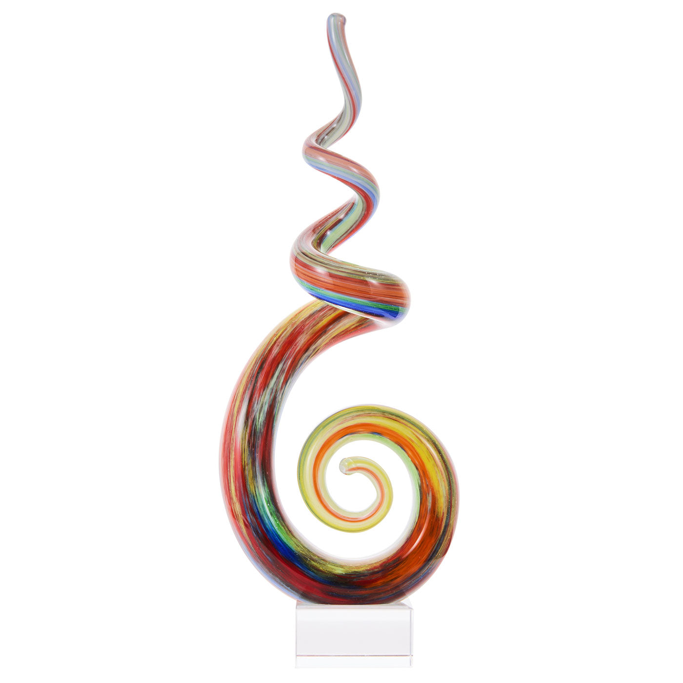 Rainbow Swirl Glass Sculpture