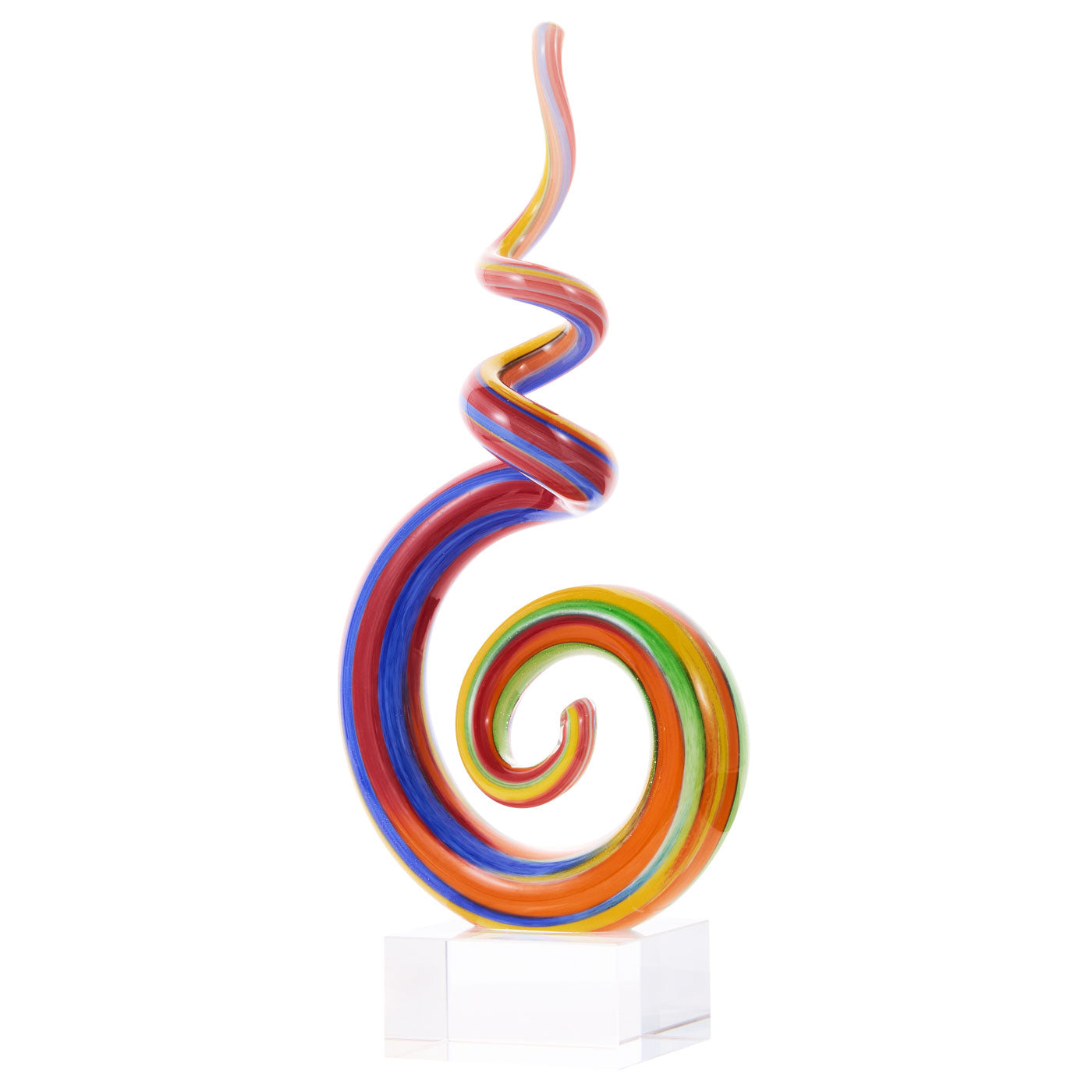 Rainbow Swirl Glass Sculpture