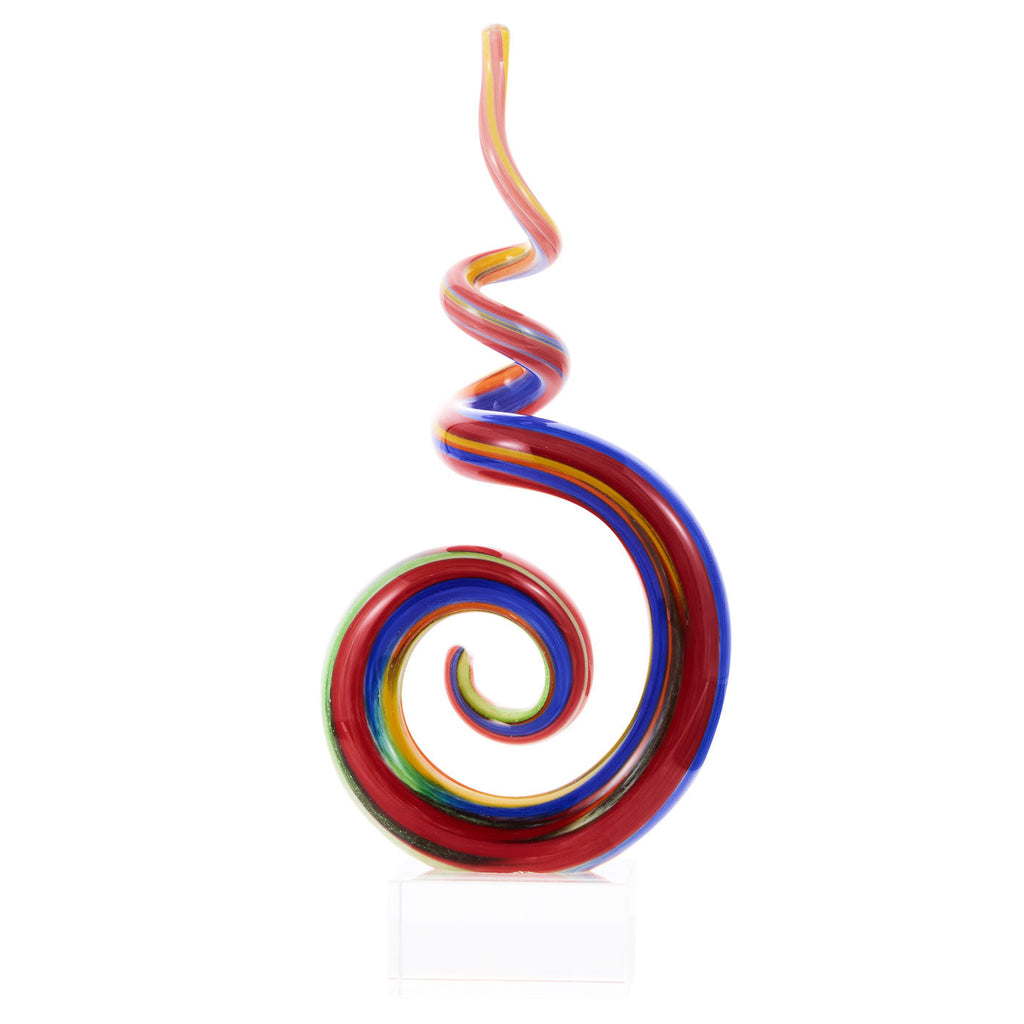 Rainbow Swirl Glass Sculpture