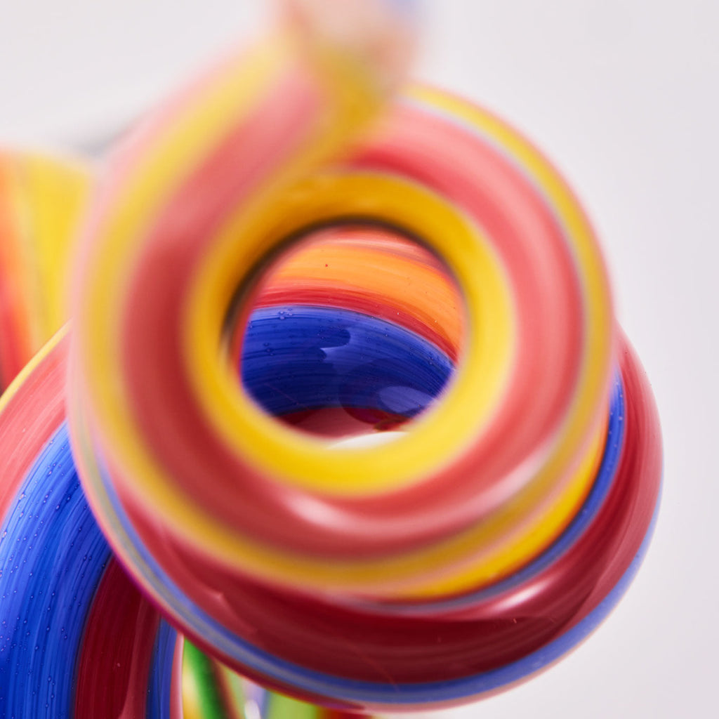 Rainbow Swirl Glass Sculpture