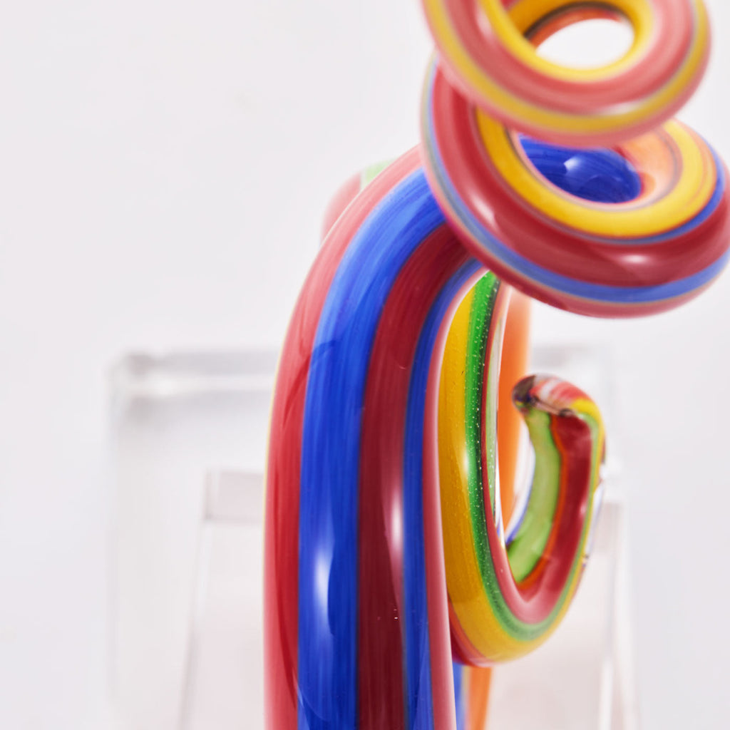 Rainbow Swirl Glass Sculpture