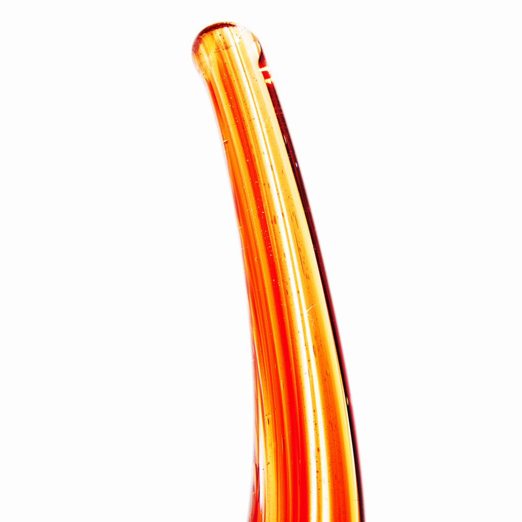 Abstract Red Sommerso Glass Sculpture