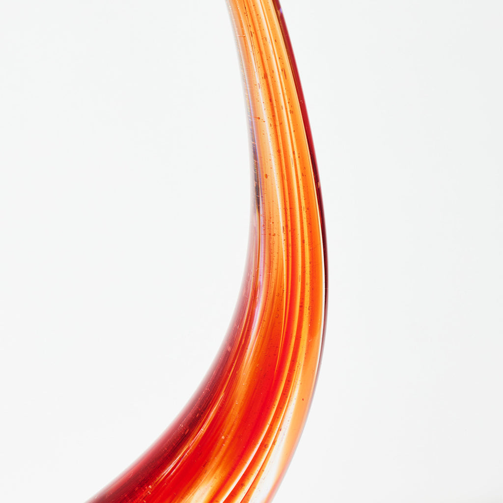 Abstract Red Sommerso Glass Sculpture