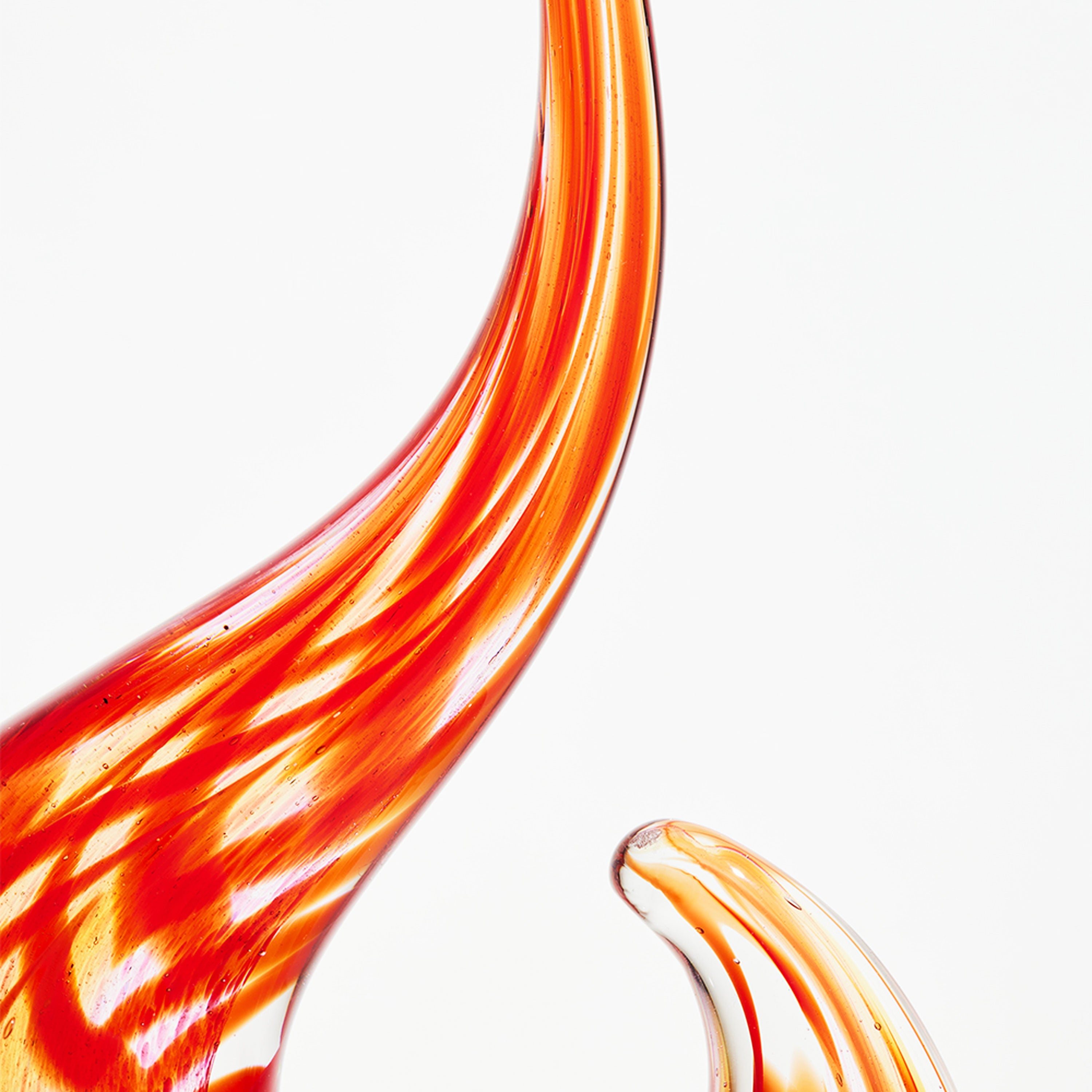 Abstract Red Sommerso Glass Sculpture