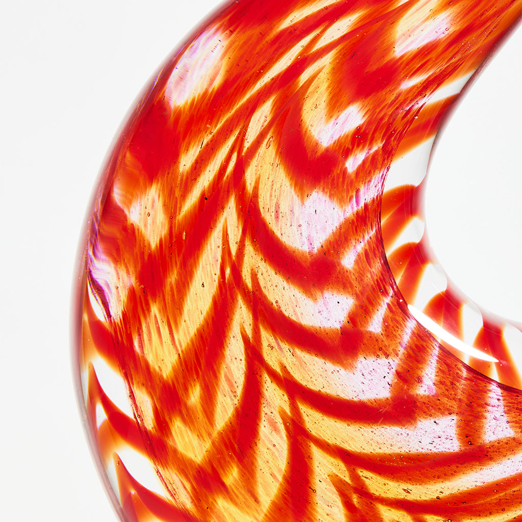 Abstract Red Sommerso Glass Sculpture
