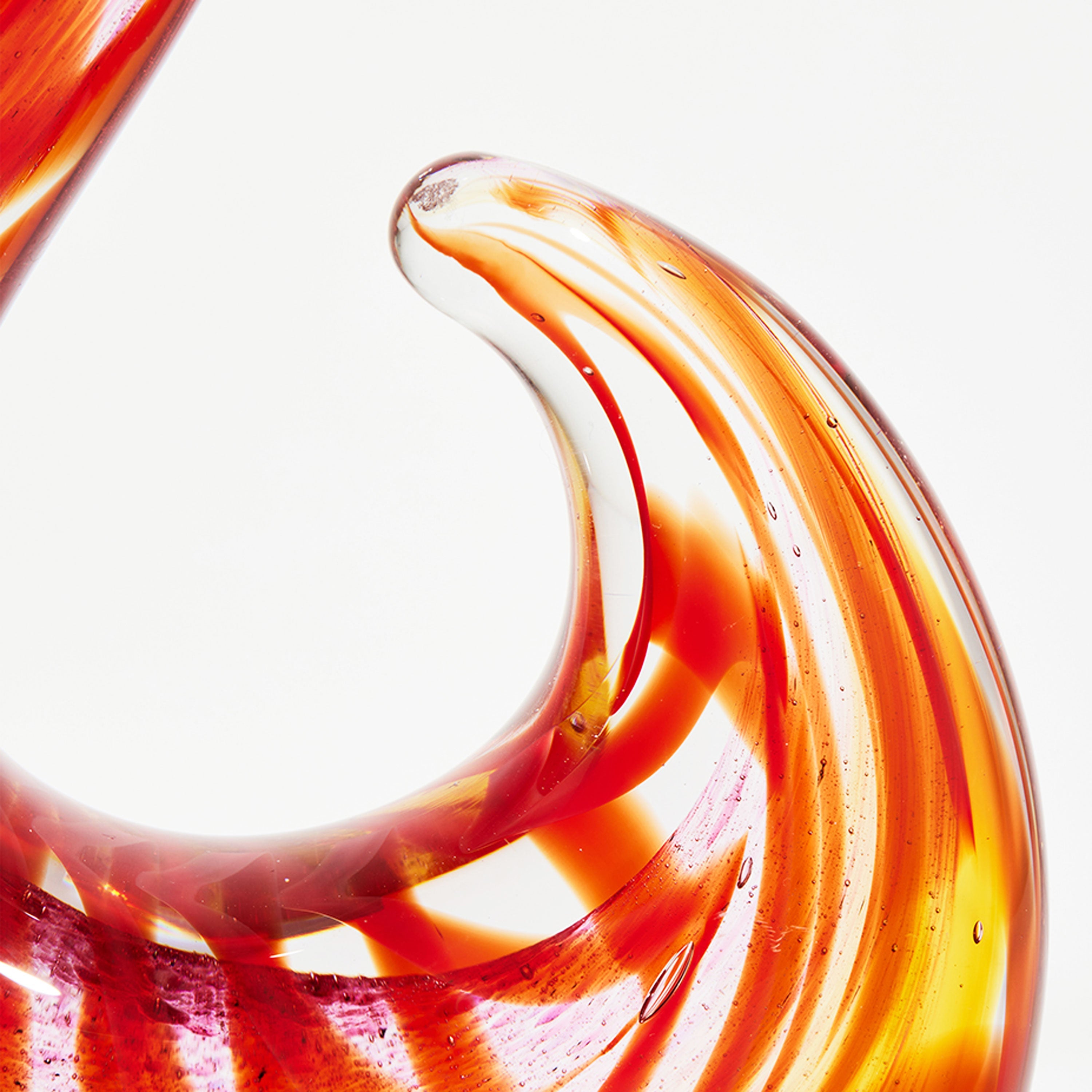 Abstract Red Sommerso Glass Sculpture