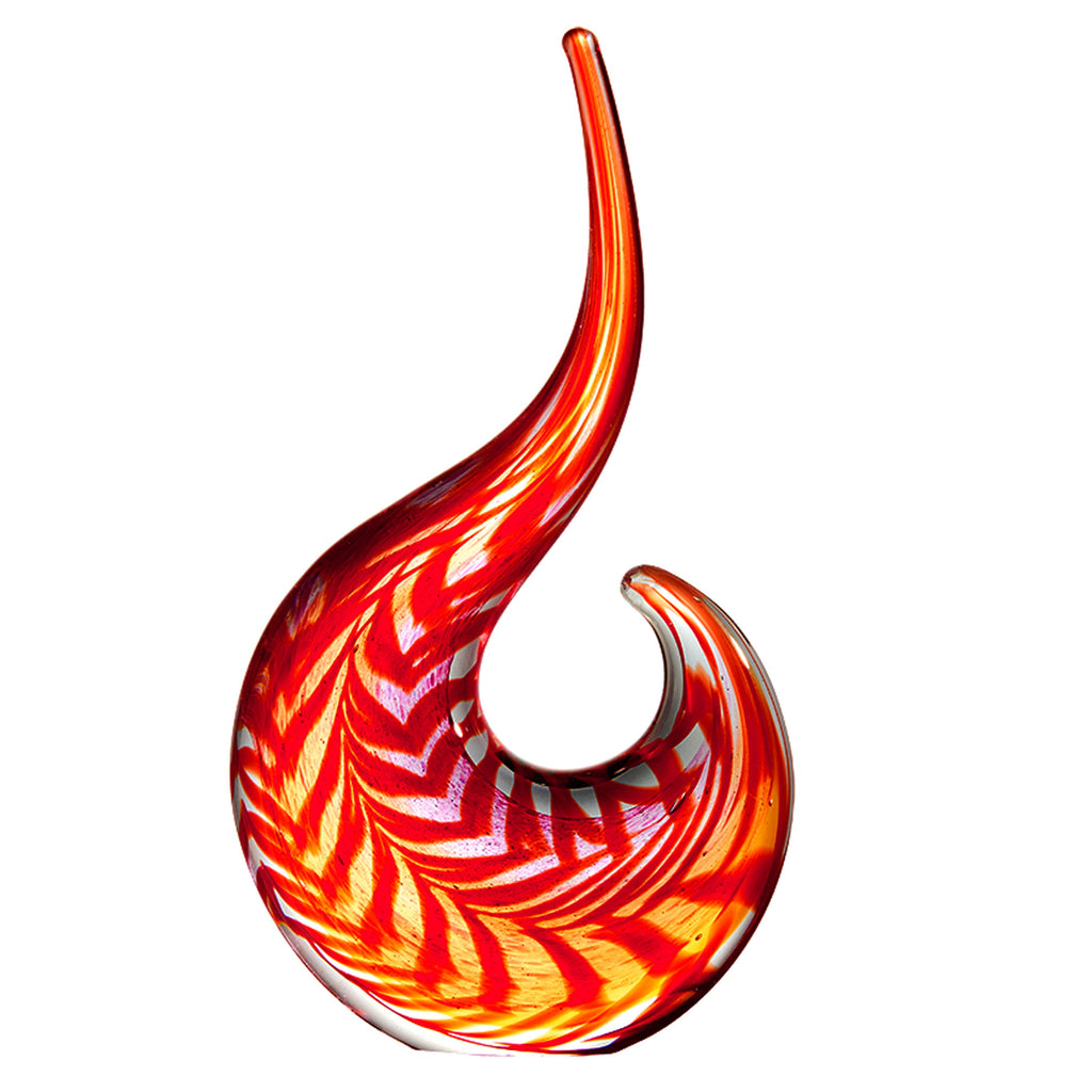 Abstract Red Sommerso Glass Sculpture