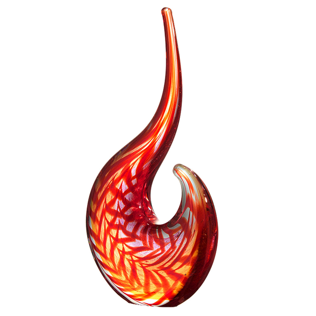 Abstract Red Sommerso Glass Sculpture