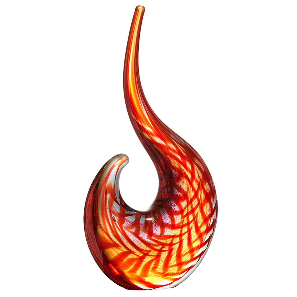 Abstract Red Sommerso Glass Sculpture