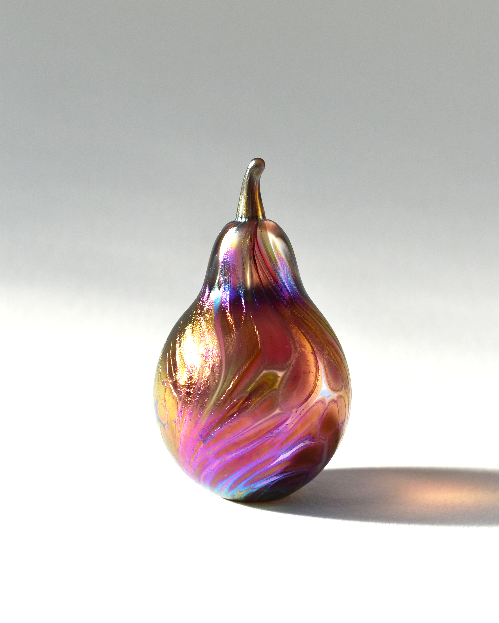 Cranberry Pink Glass Pear