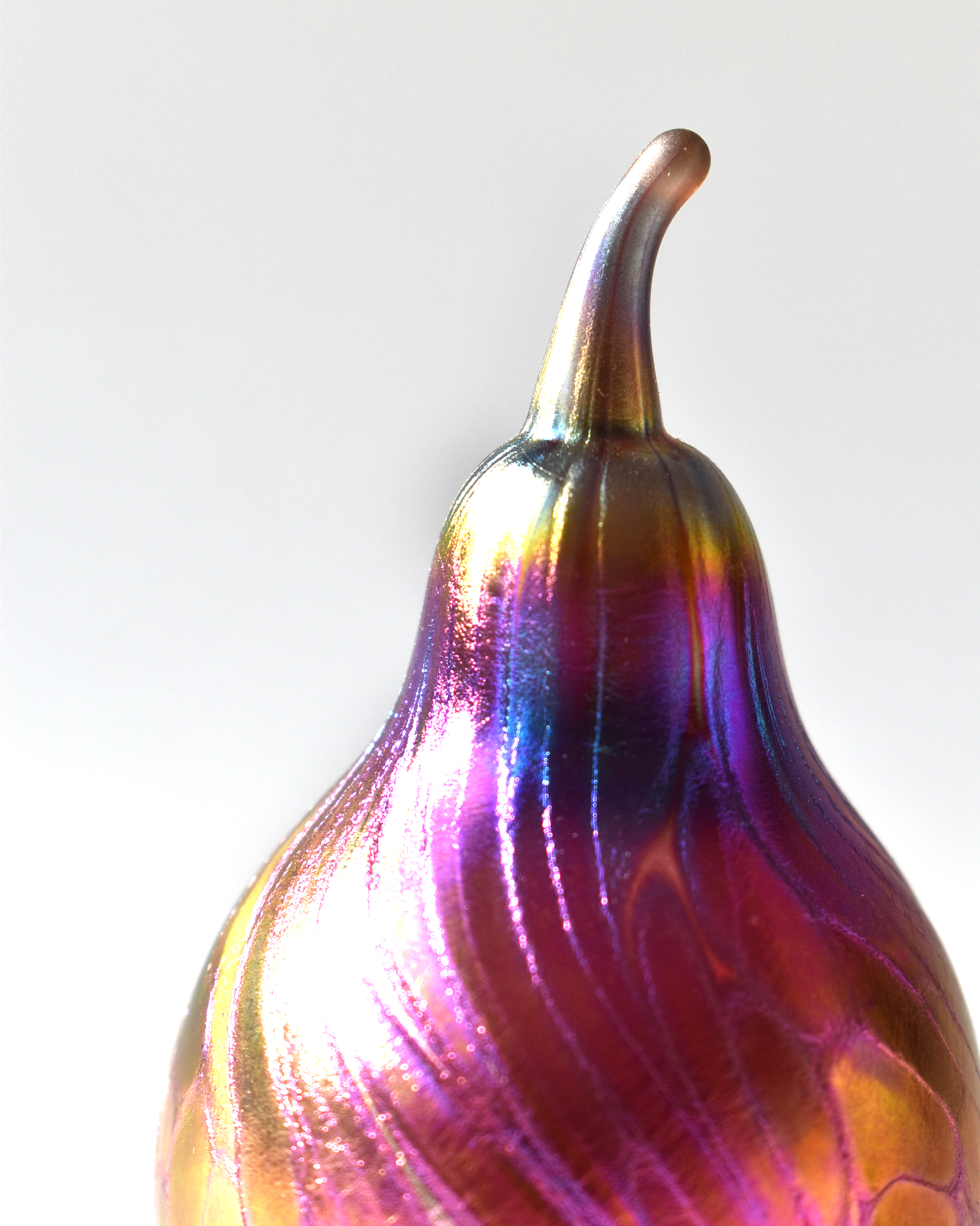 Cranberry Pink Glass Pear