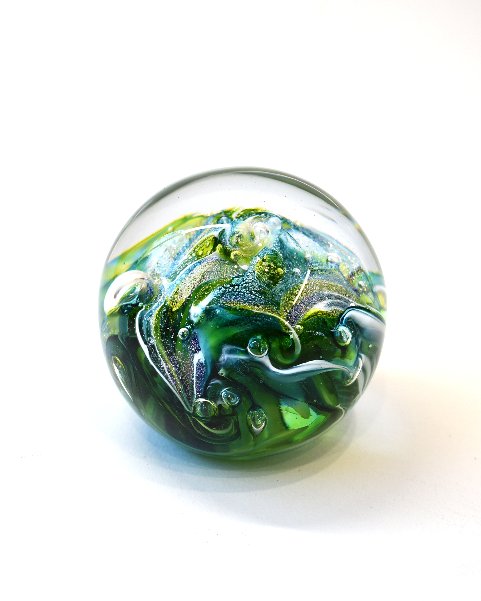 Green Nebula Glass Paperweight