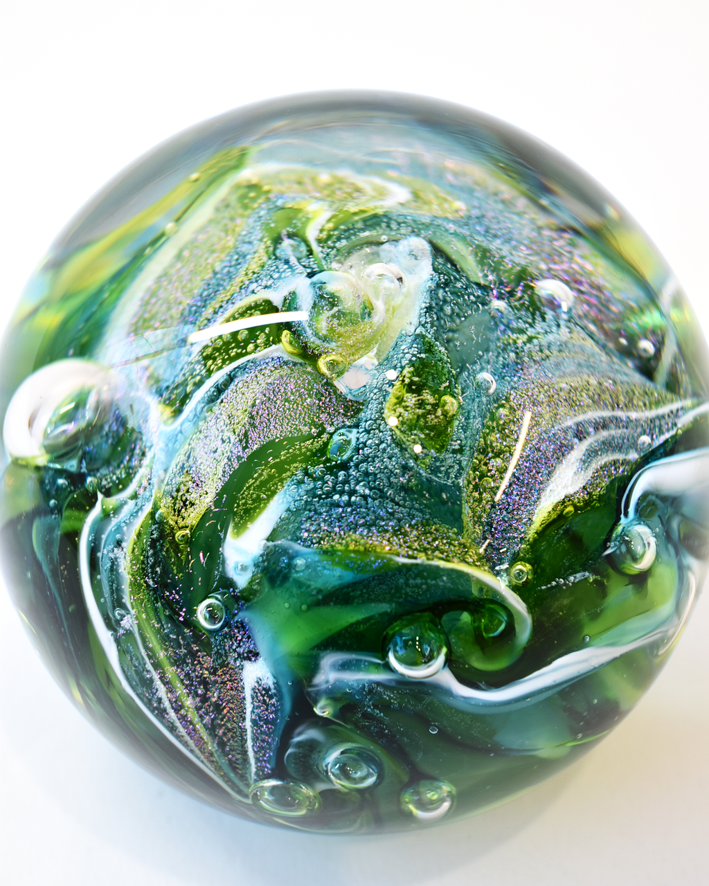 Green Nebula Glass Paperweight