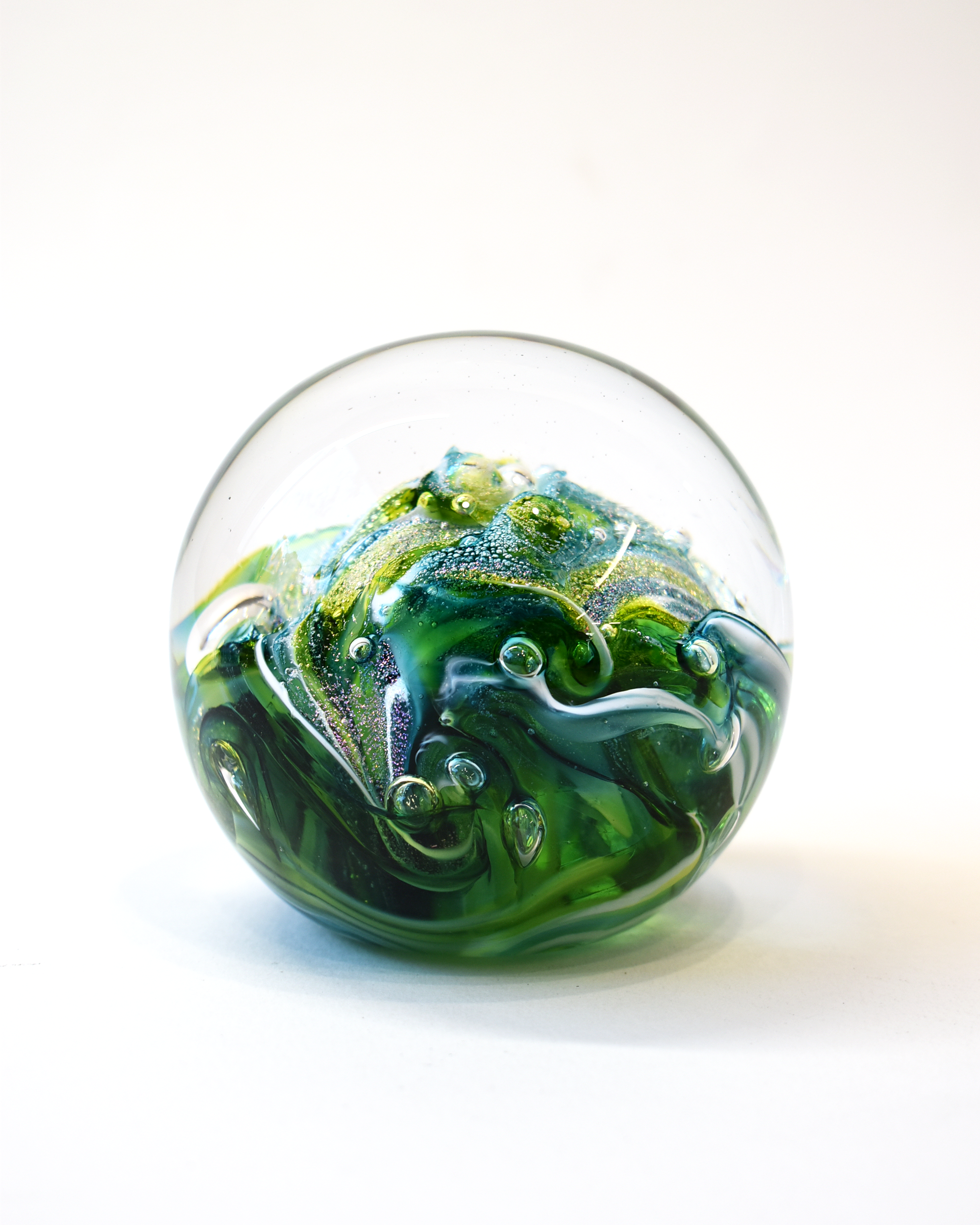 Green Nebula Glass Paperweight