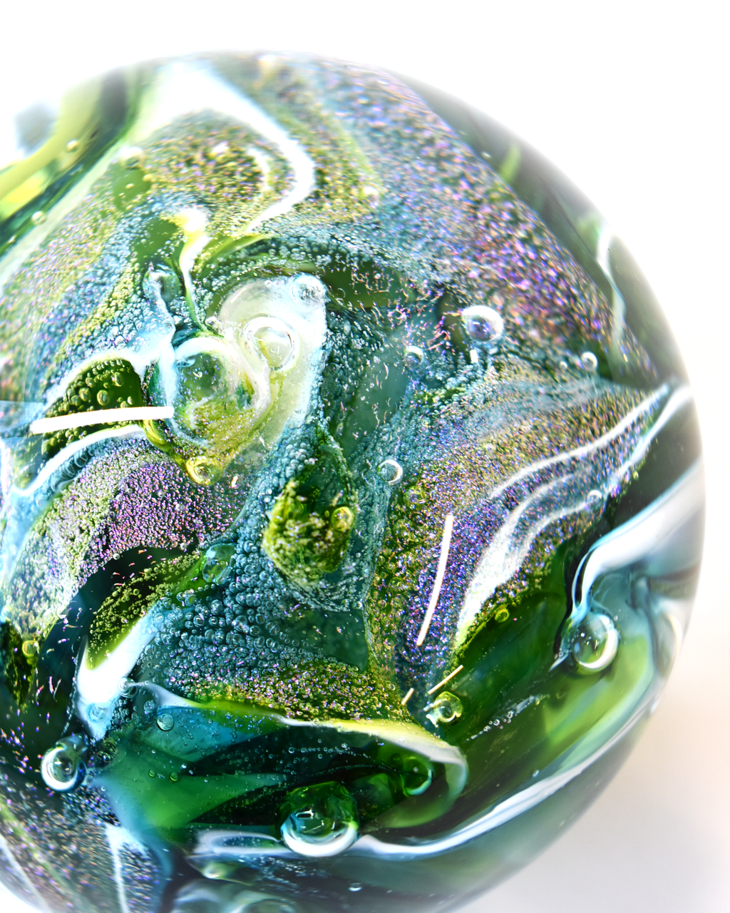 Green Nebula Glass Paperweight