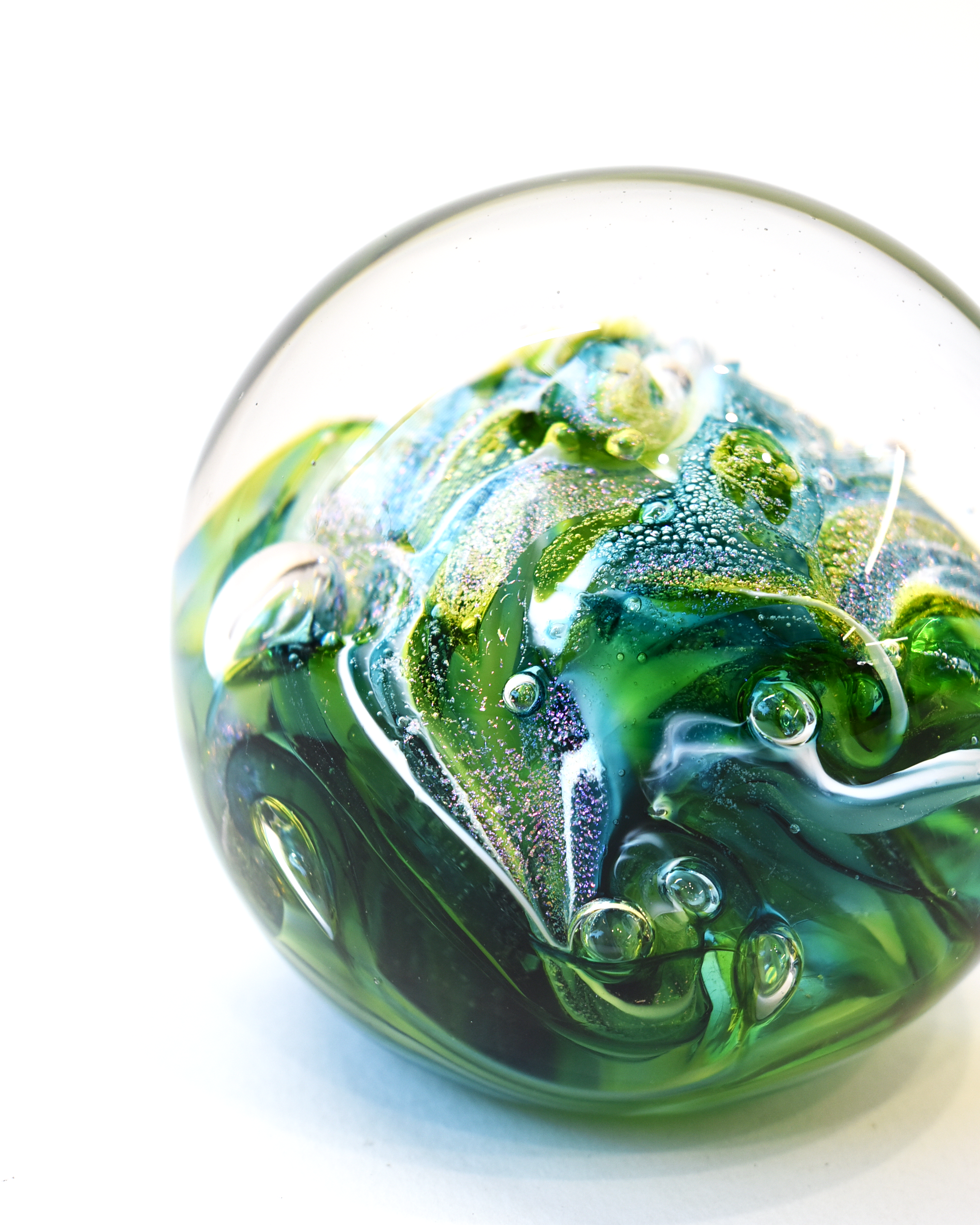 Green Nebula Glass Paperweight
