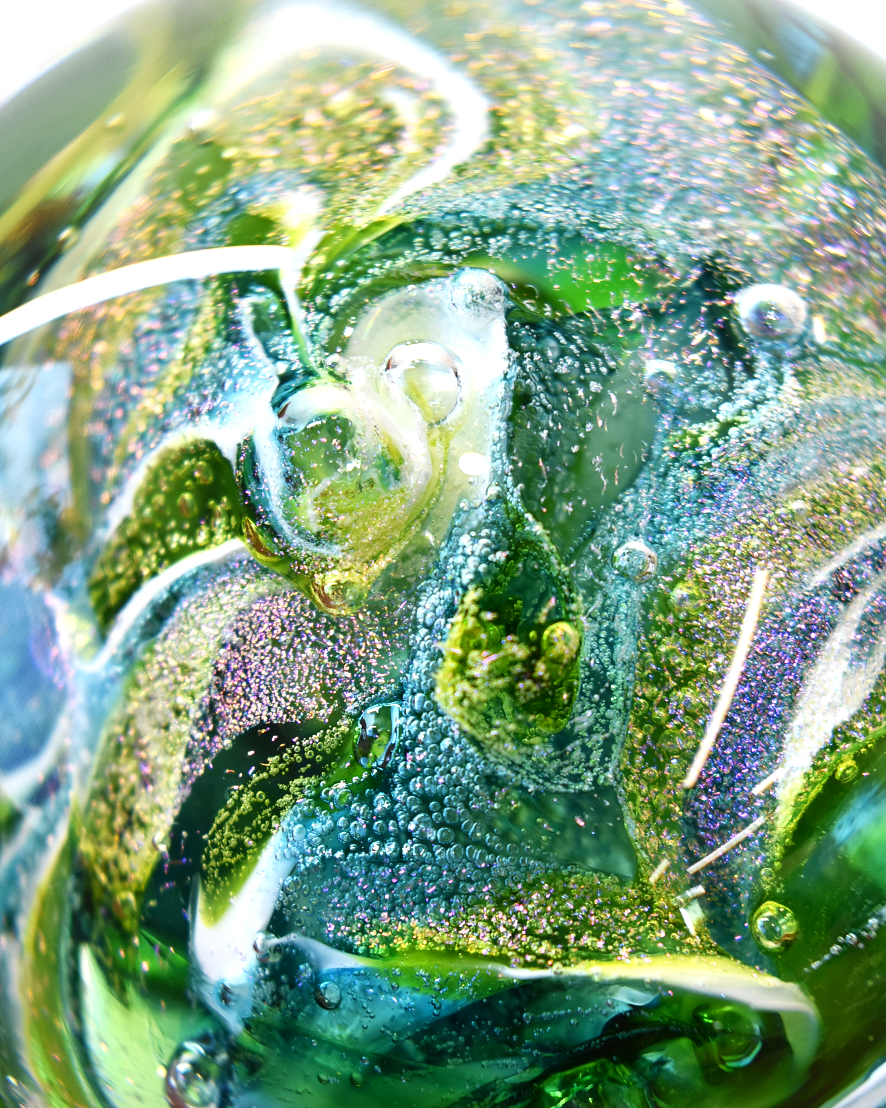 Green Nebula Glass Paperweight