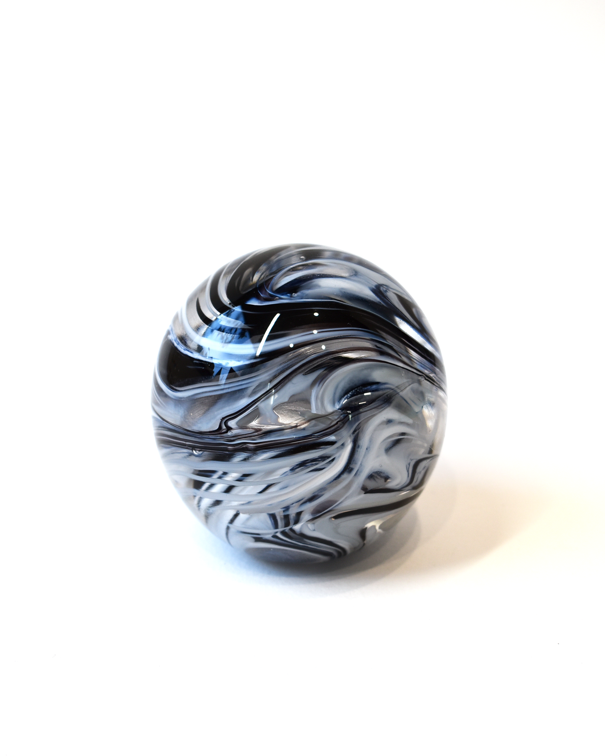 Monochrome Swirl Glass Paperweight