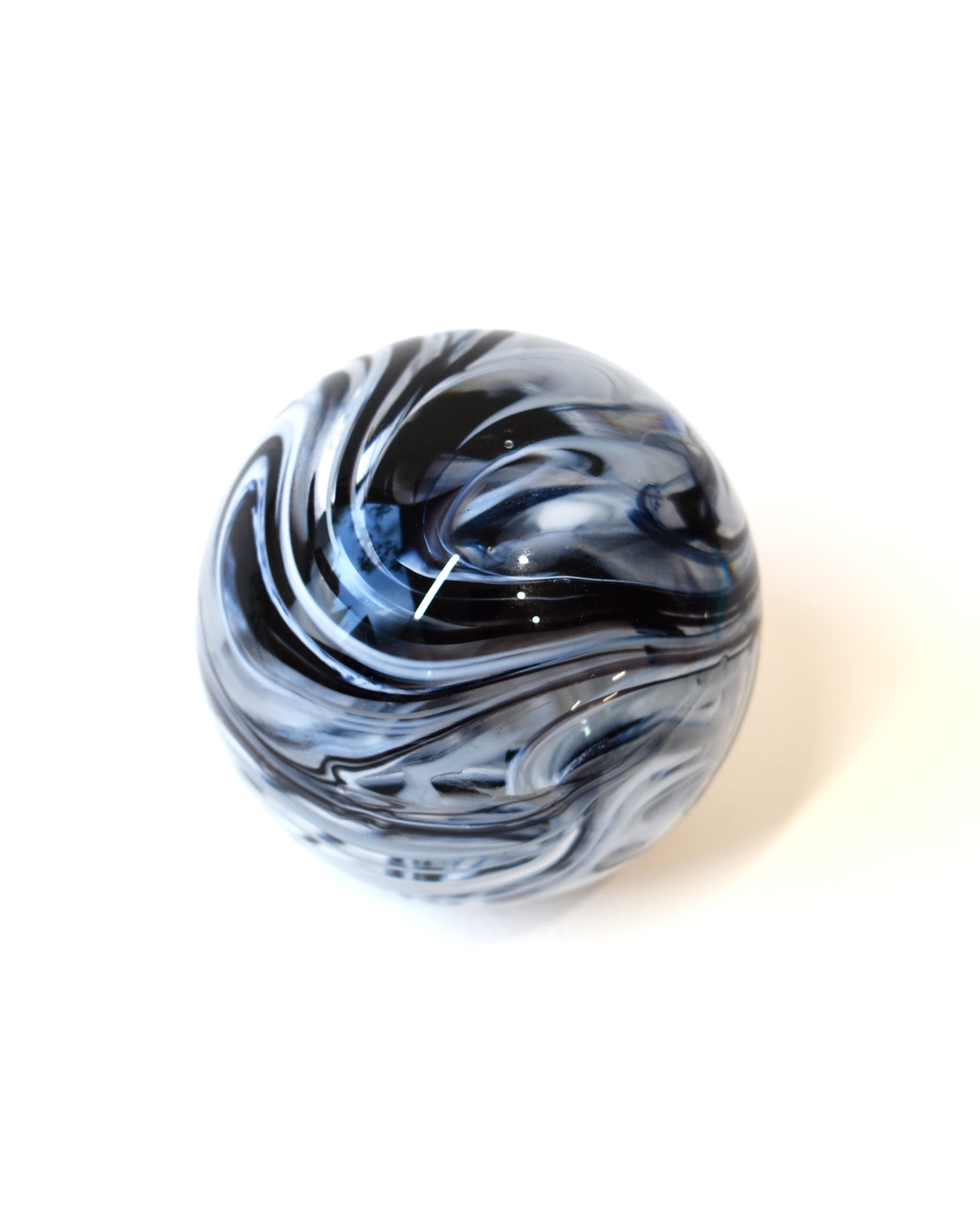 Monochrome Swirl Glass Paperweight