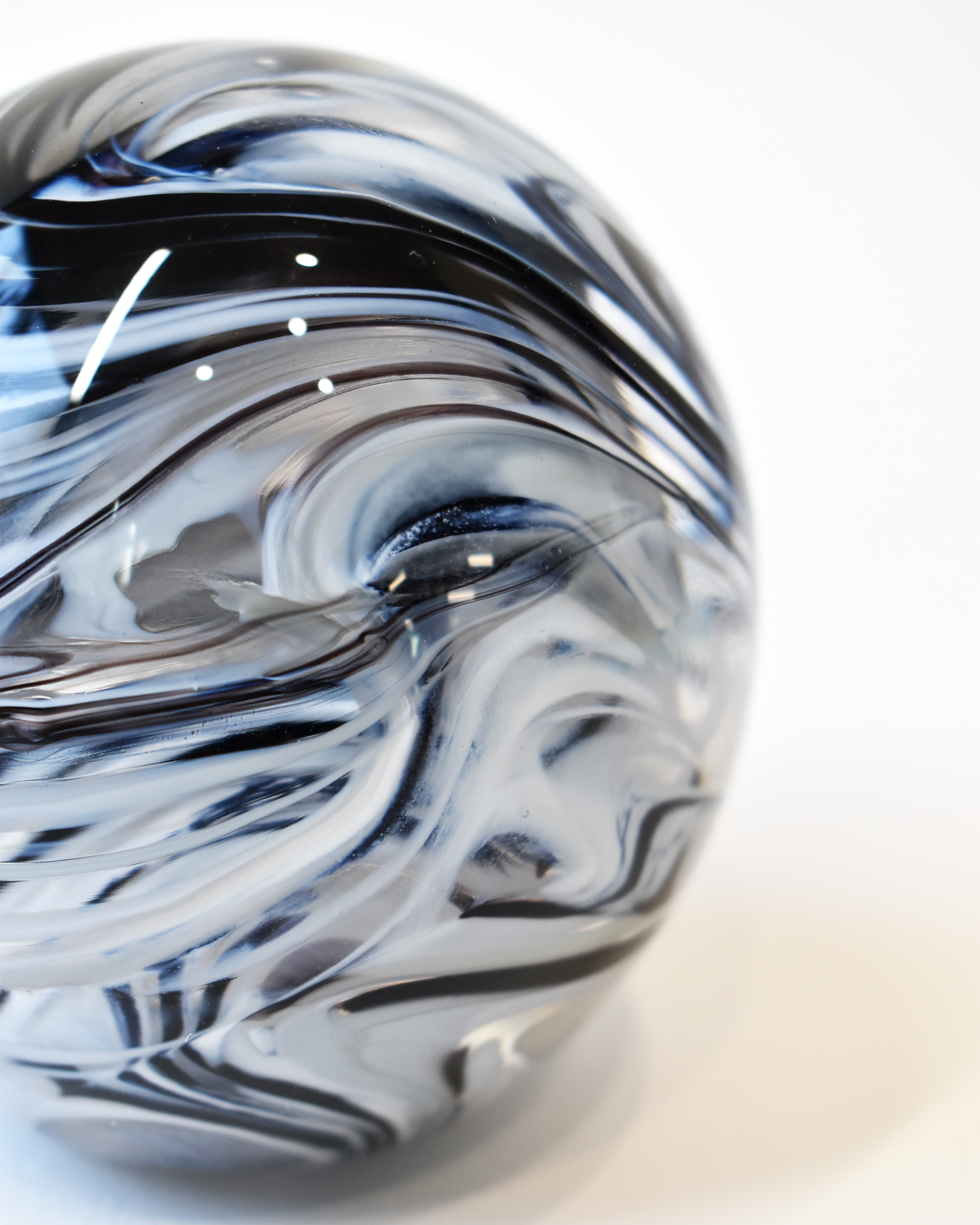 Monochrome Swirl Glass Paperweight