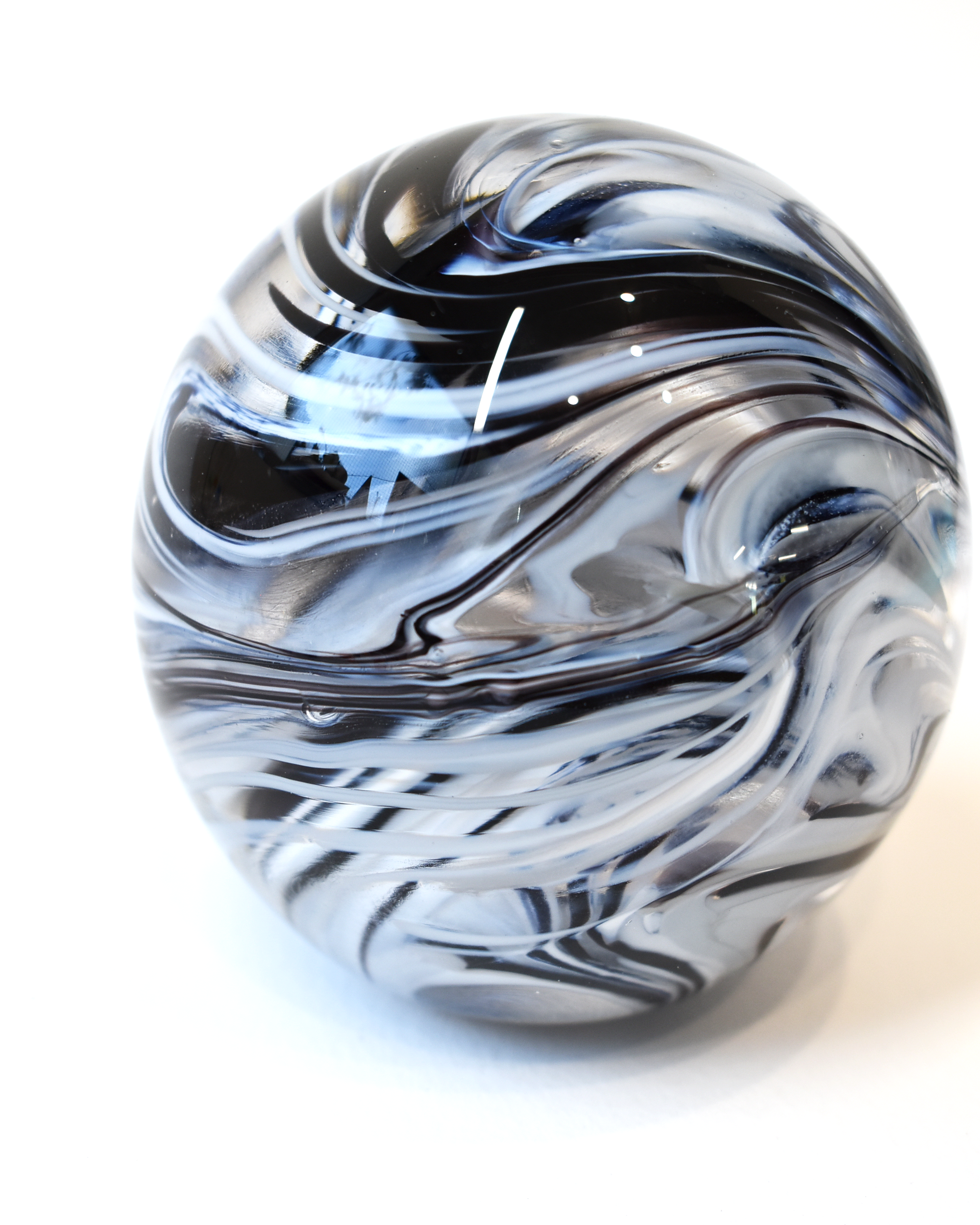 Monochrome Swirl Glass Paperweight