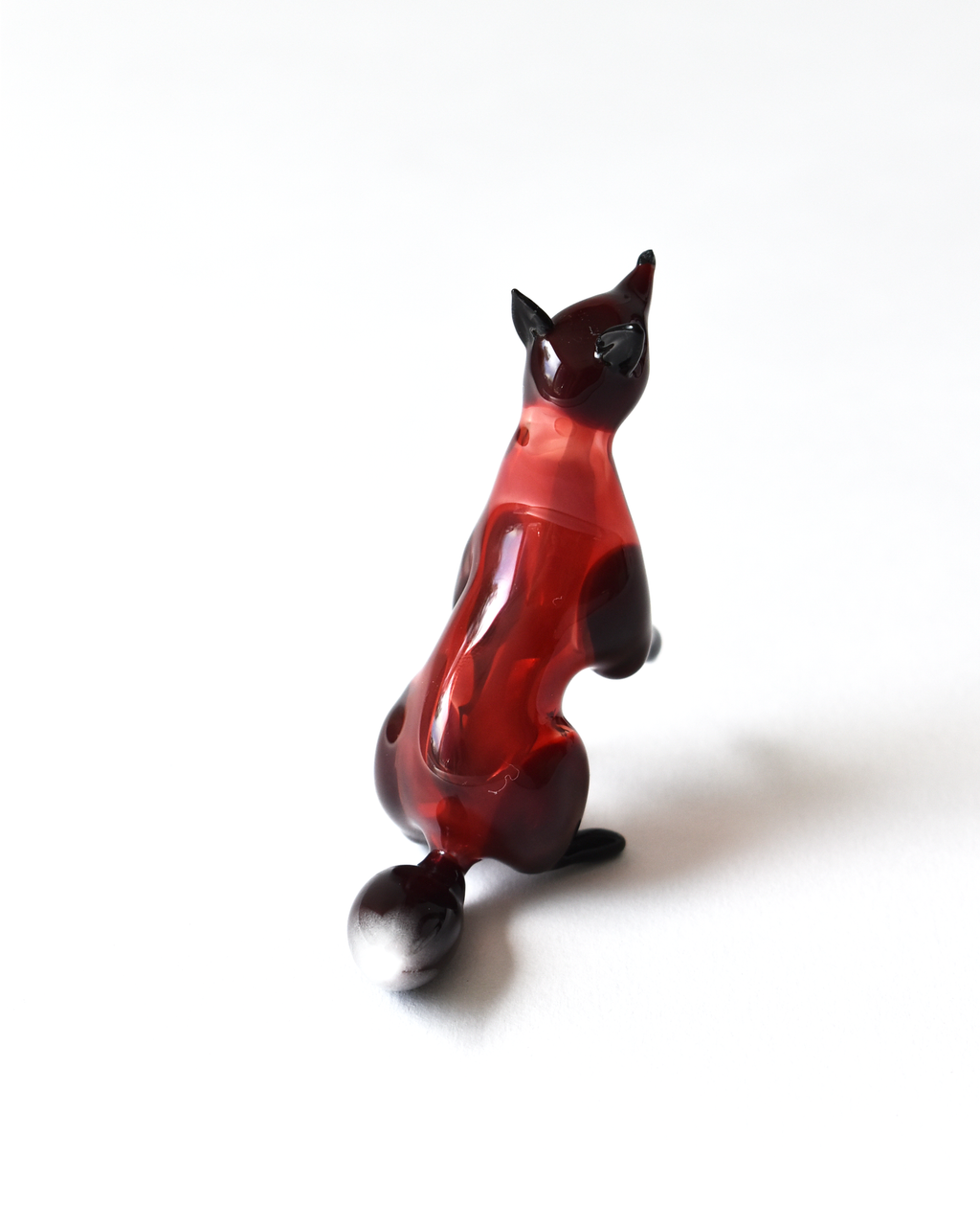 Little Sitting Fox Glass Sculpture