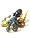 Curious Green Octopus Glass Sculpture
